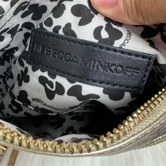 Rebecca Minkoff 5 Zip Mini Gold Metallic Crossbody Bag - Picture 8 of 10